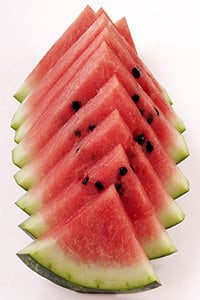 Die Wassermelone hat wenige Kalorien